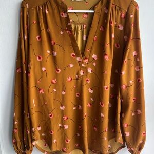 Lush Brown Relaxed Buttoned Blouse